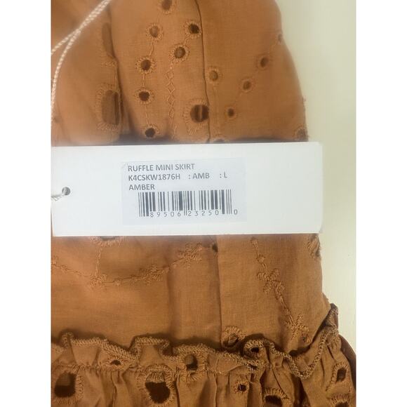 NWT Bishop&Young Large Orange Textured Fall Festival Boho Gypsy Midi Skirt - Picture 4 of 9